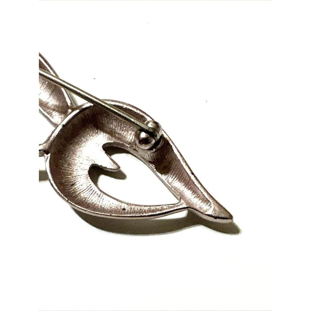Vintage MONET MCM Modernist Abstract Swirl Loop Brooch Pin 3